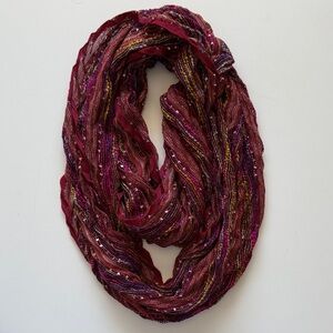 Boho Burgundy Infinity Scarf